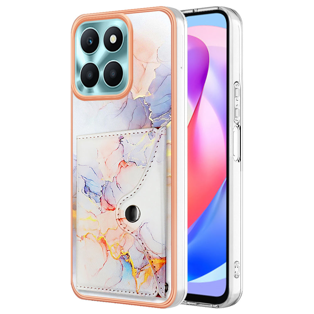 YB Leather Coating Series-9 for Honor X6a 4G Case IMD Kickstand Phone Back Cover with Card Slots YB Leather Coating Series-9 for Honor X6a 4G Case IMD Kickstand Phone Back Cover with Card Slots
